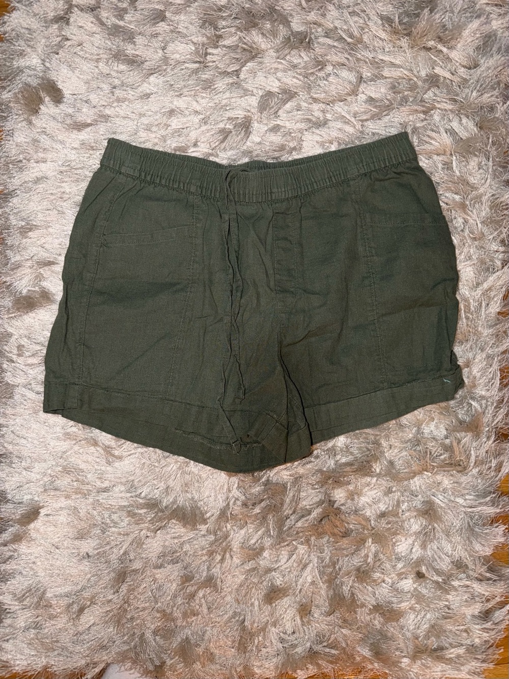 Old Navy Olive Green Drawstring Elastic-Waist Shorts
